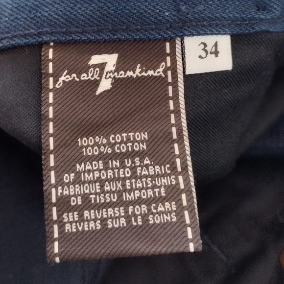 NWT 7 For All Mankind Jared Men's Size 34 Denim Cotton Straight Leg Jeans - Picture 15 of 15